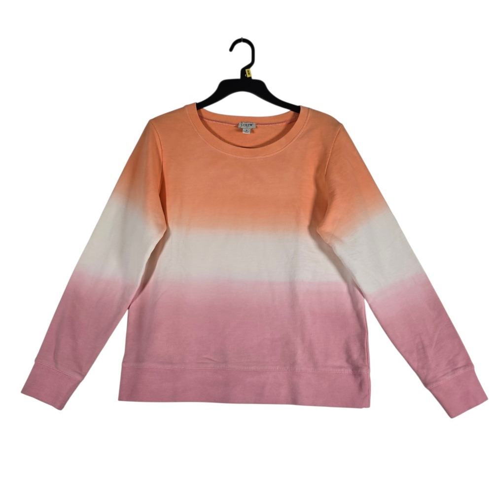 J.Crew Dip Dyed Ombre Crewneck Sweatshirt Womens Small Pink Orange Pullover